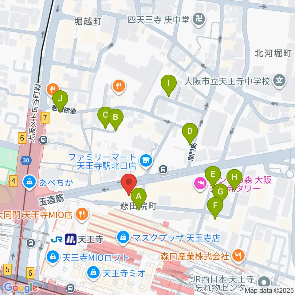 Divaluxe天王寺校周辺の駐車場・コインパーキング一覧地図
