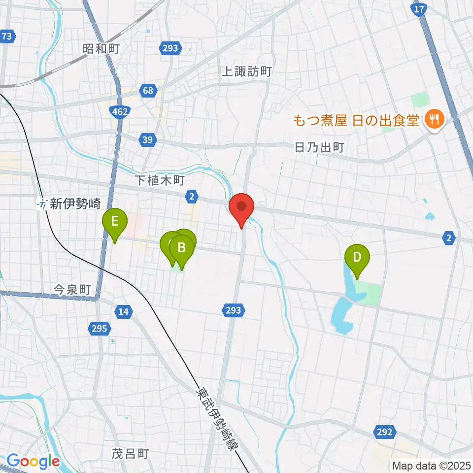 鈴木楽器 伊勢崎支店周辺の駐車場・コインパーキング一覧地図