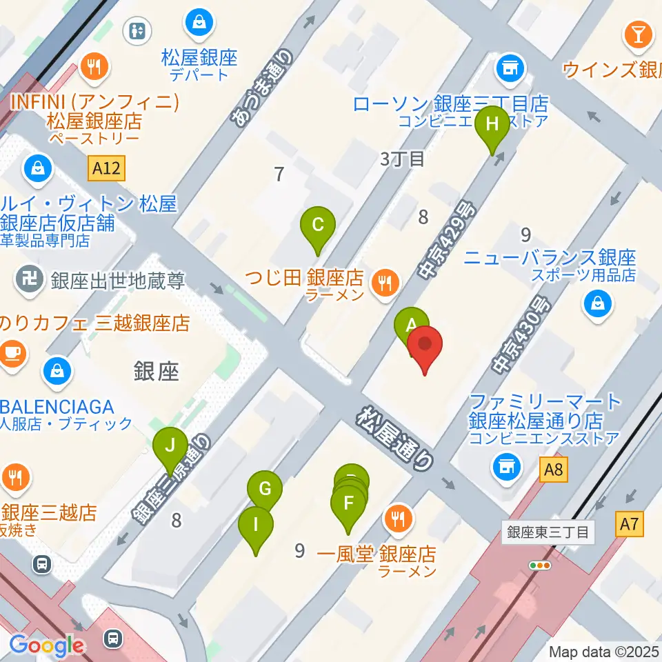銀座フェニックスプラザ周辺の駐車場・コインパーキング一覧地図