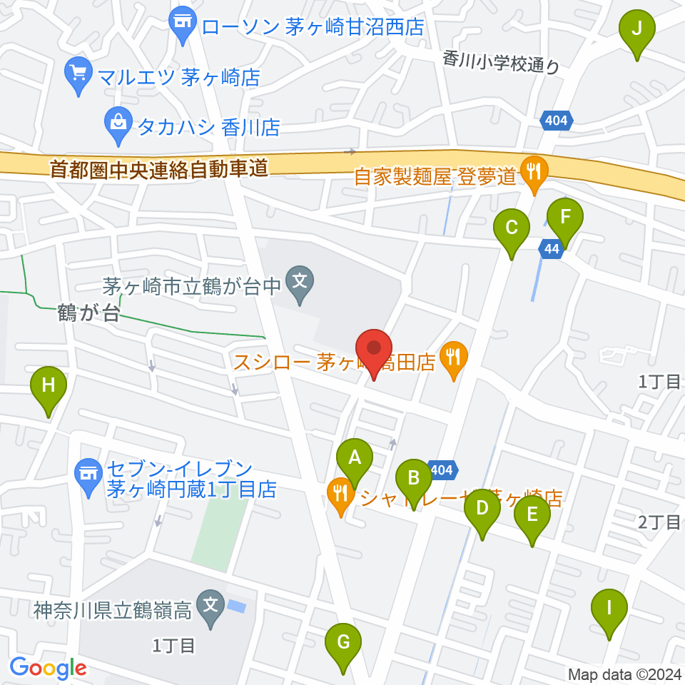 長谷川楽器店 鶴が台センター周辺の駐車場・コインパーキング一覧地図