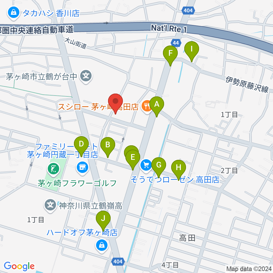 長谷川楽器店 鶴が台センター周辺の駐車場・コインパーキング一覧地図