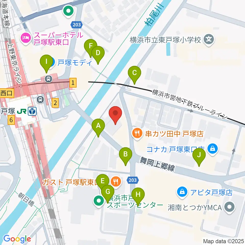 昭和音楽大学附属音楽・バレエ教室 戸塚校周辺の駐車場・コインパーキング一覧地図