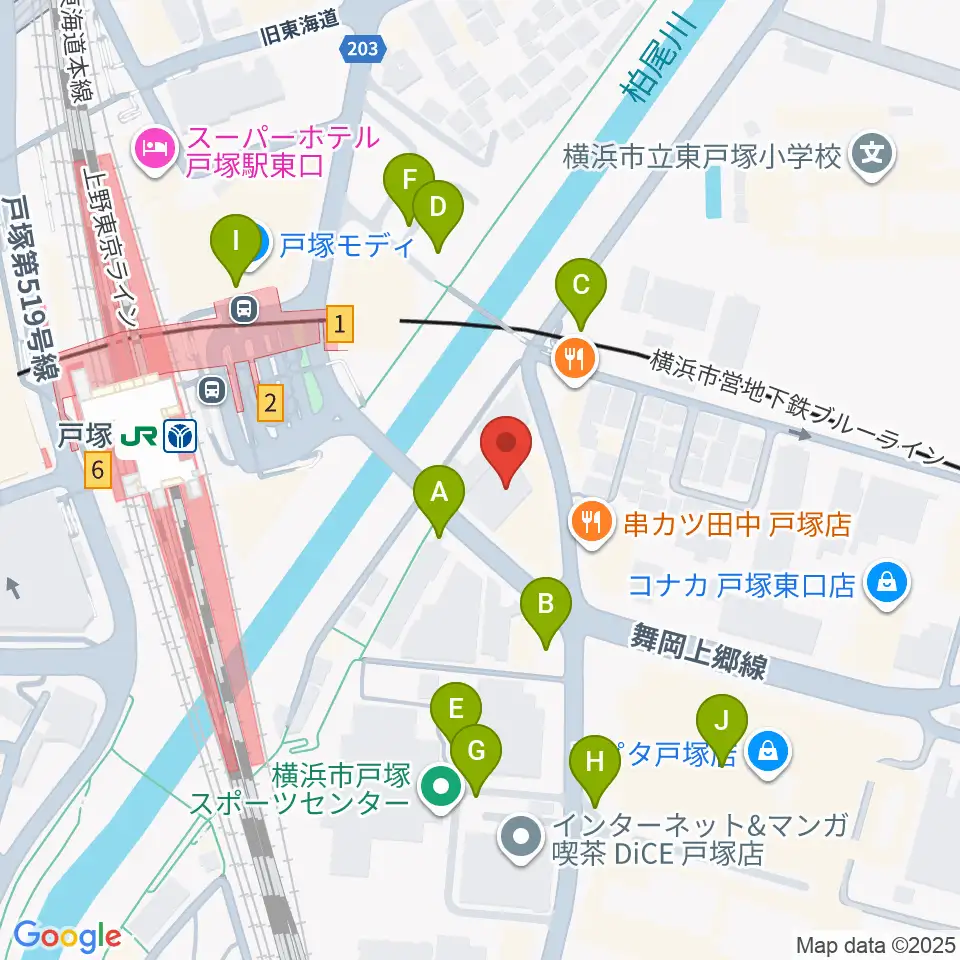 昭和音楽大学附属音楽・バレエ教室 戸塚校周辺の駐車場・コインパーキング一覧地図