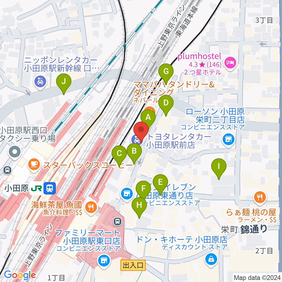 昭和音楽大学附属音楽・バレエ教室 小田原校周辺の駐車場・コインパーキング一覧地図