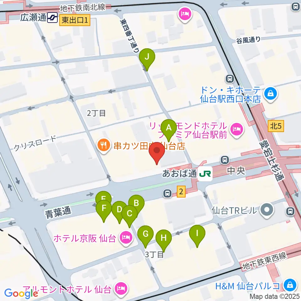 昭和音楽大学附属音楽教室 仙台校周辺の駐車場・コインパーキング一覧地図