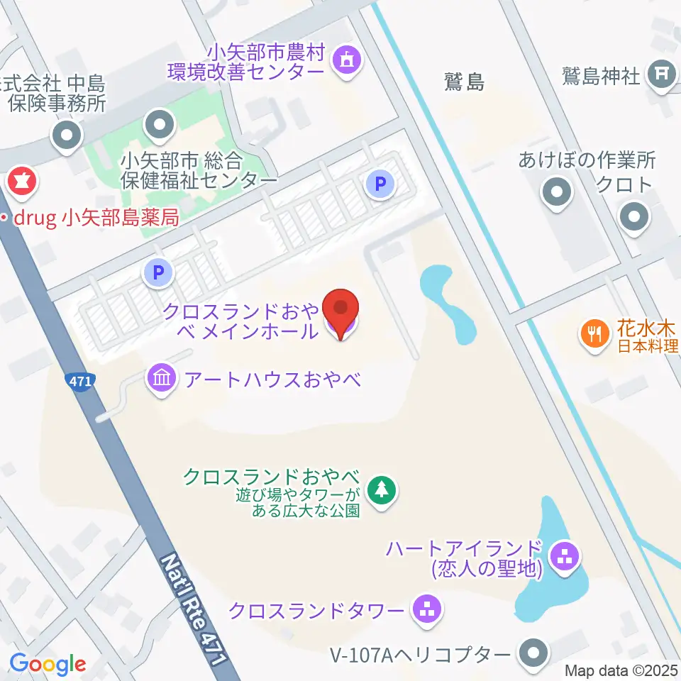 クロスランドおやべ周辺の駐車場・コインパーキング一覧地図