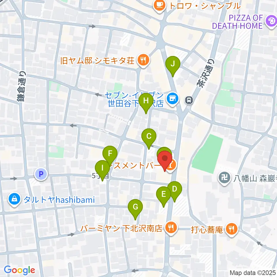下北沢BASEMENT BAR周辺の駐車場・コインパーキング一覧地図