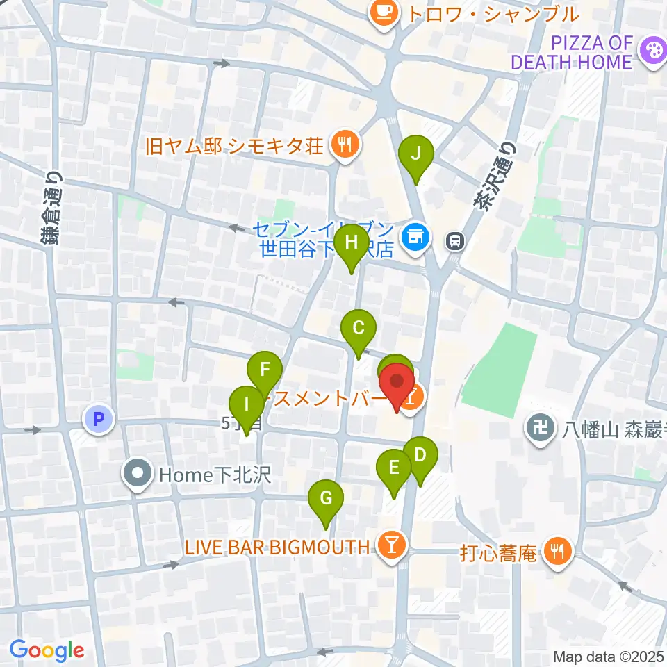 下北沢BASEMENT BAR周辺の駐車場・コインパーキング一覧地図