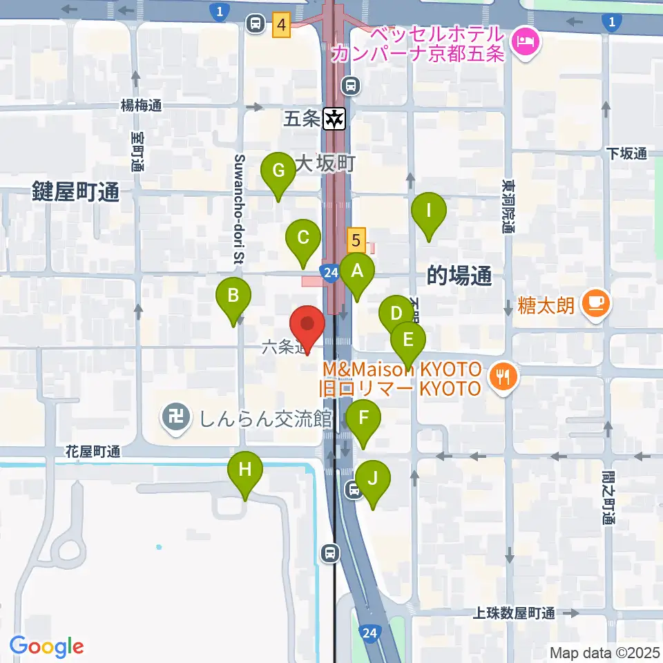 京都 カノン音楽院周辺の駐車場・コインパーキング一覧地図