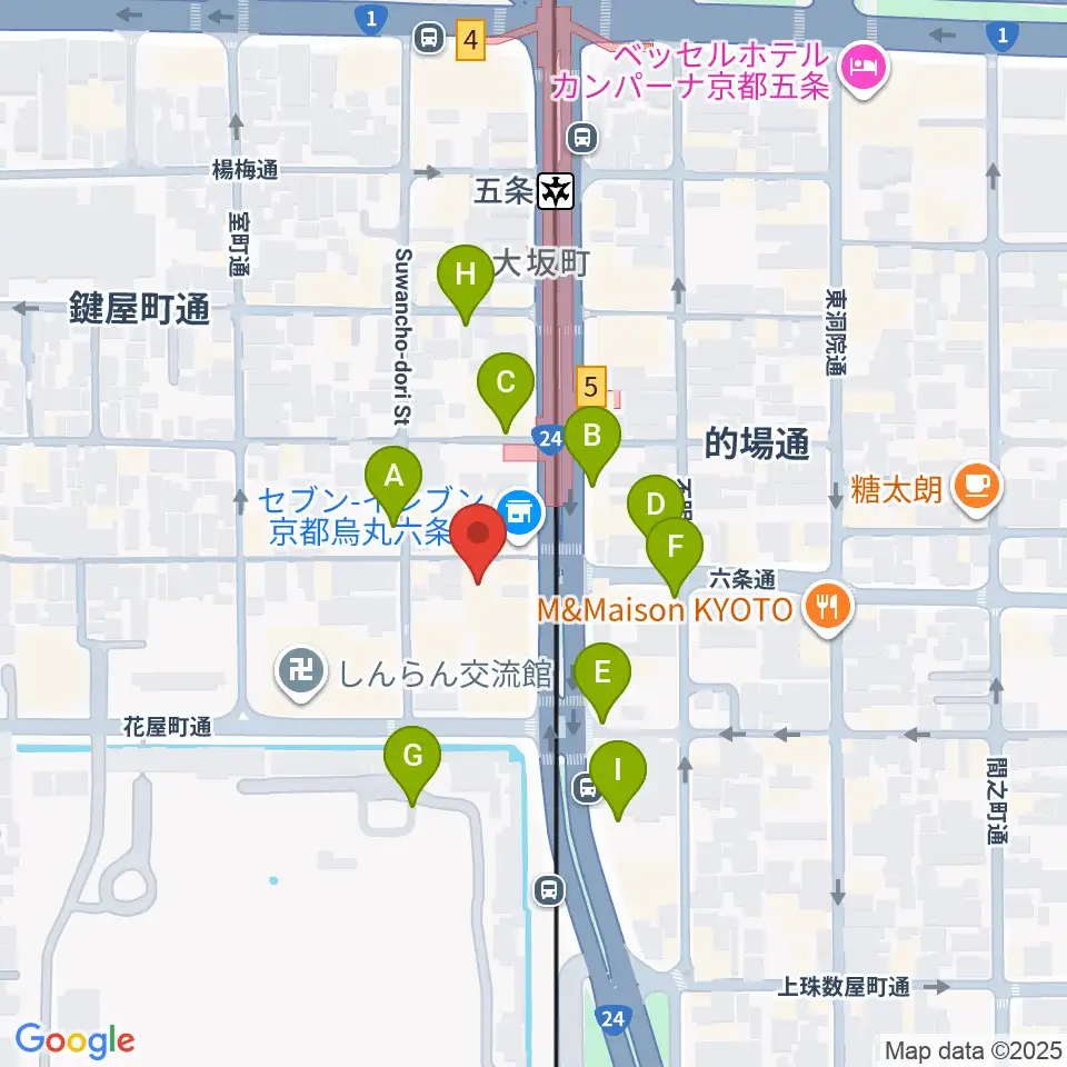 京都 カノン音楽院周辺の駐車場・コインパーキング一覧地図