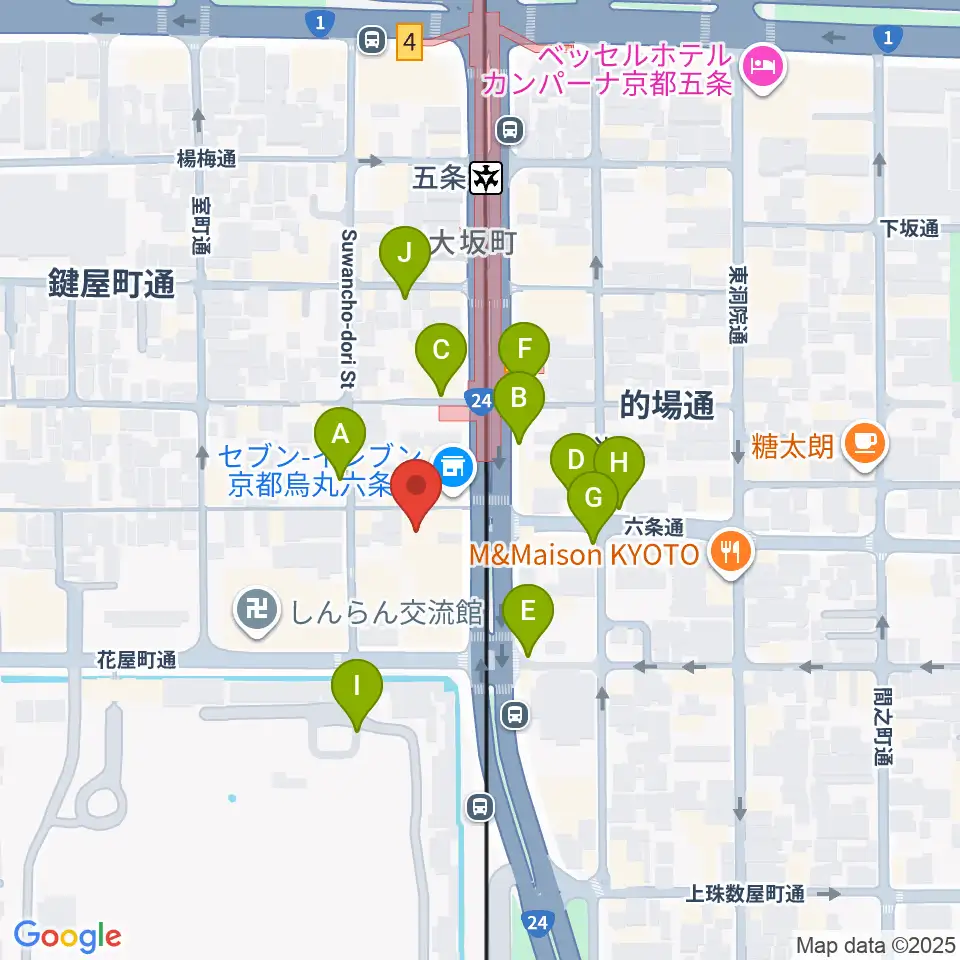 京都 カノン音楽院周辺の駐車場・コインパーキング一覧地図