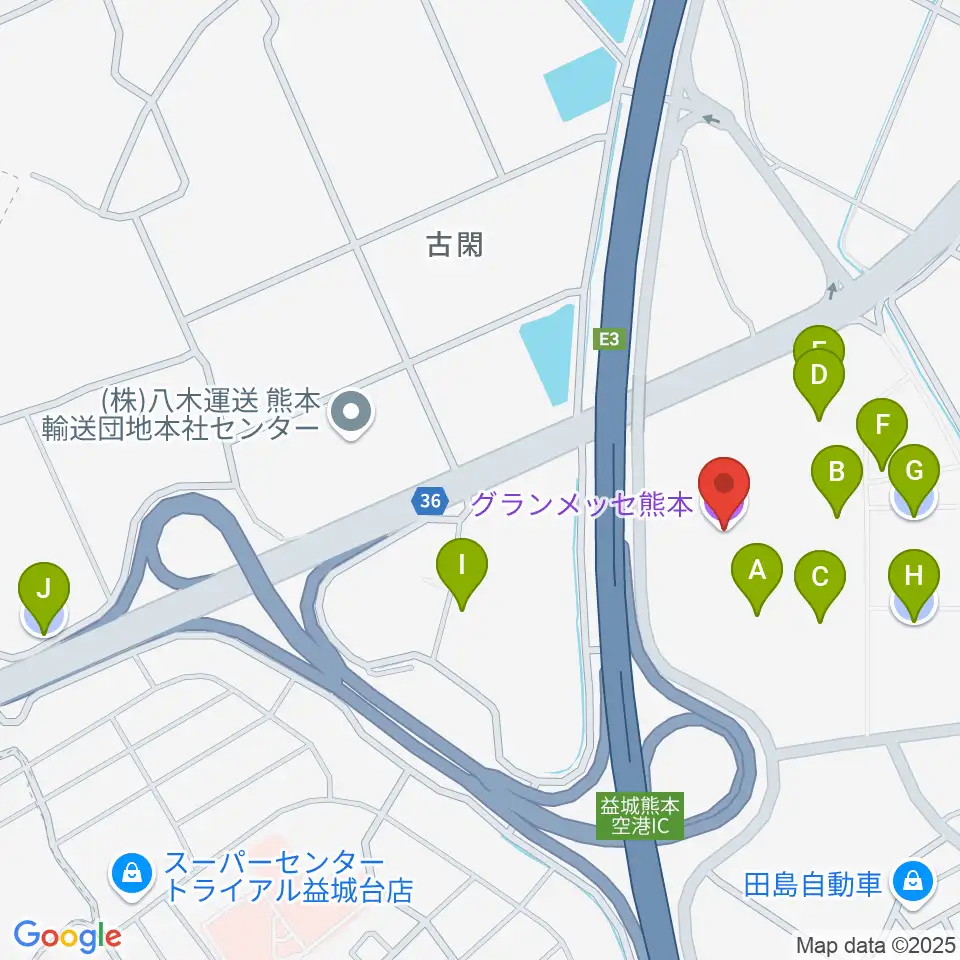グランメッセ熊本周辺の駐車場・コインパーキング一覧地図