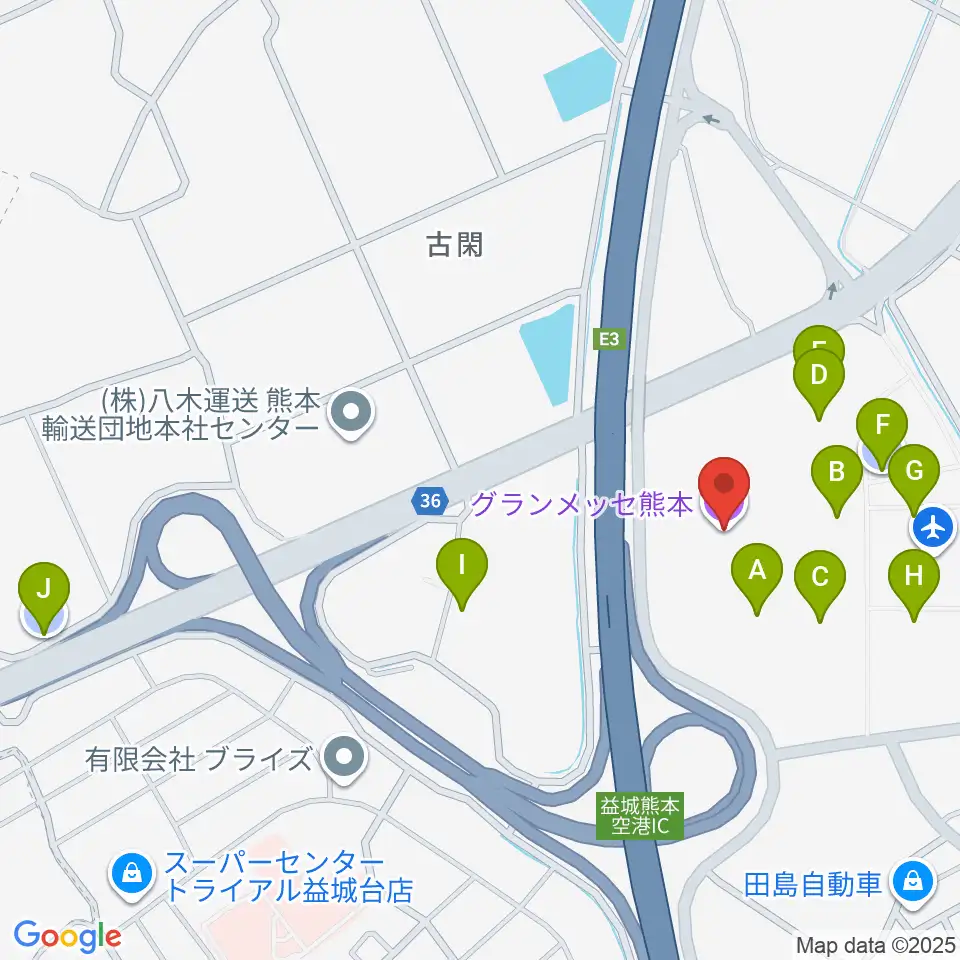 グランメッセ熊本周辺の駐車場・コインパーキング一覧地図