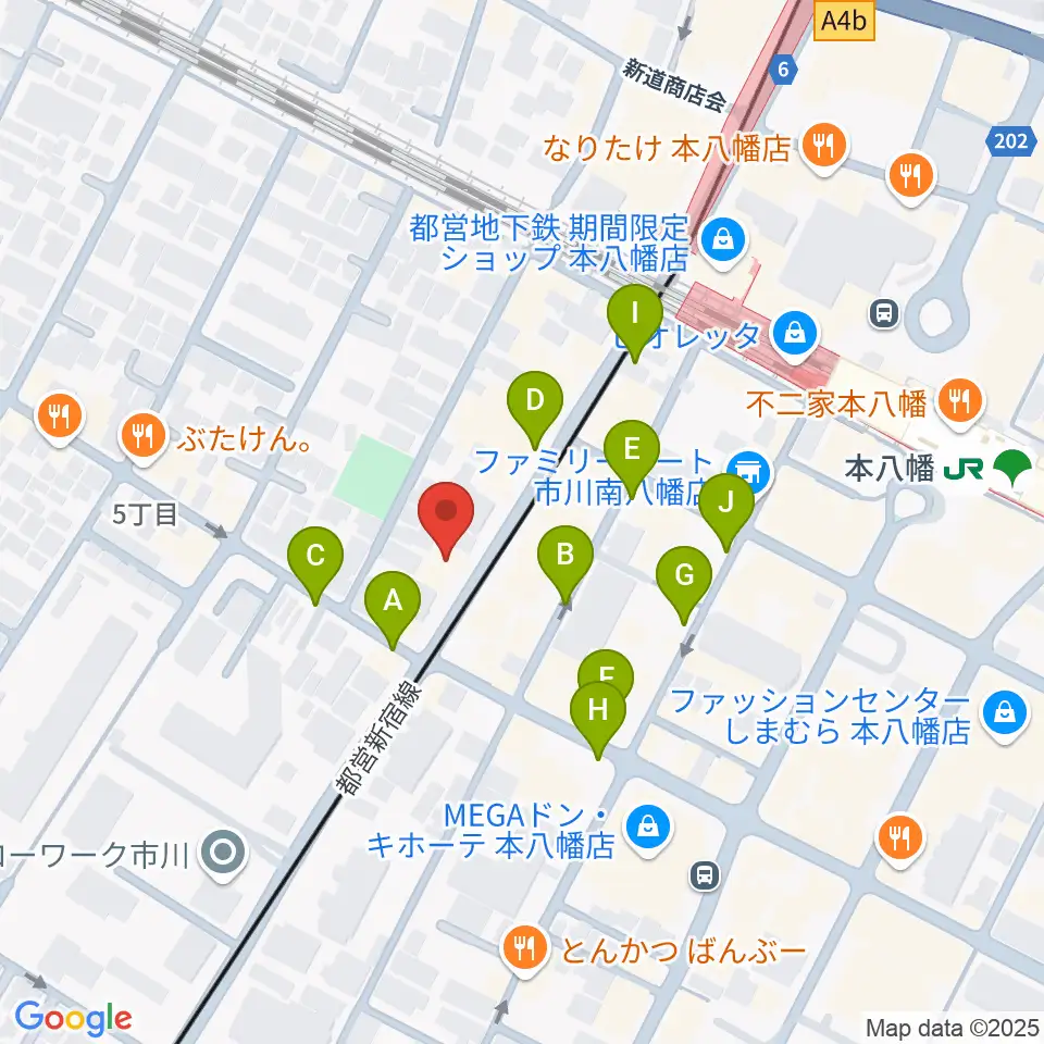 カノン音楽教室 本八幡校周辺の駐車場・コインパーキング一覧地図