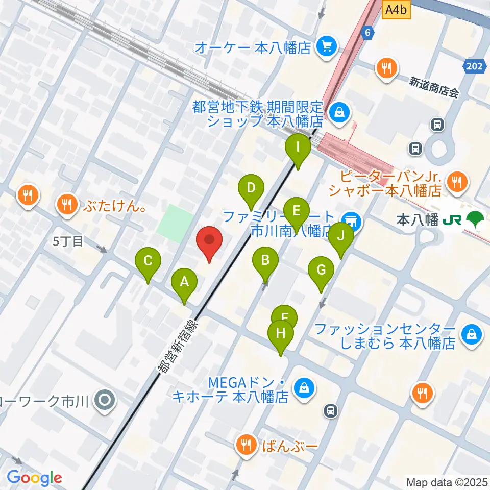 カノン音楽教室 本八幡校周辺の駐車場・コインパーキング一覧地図