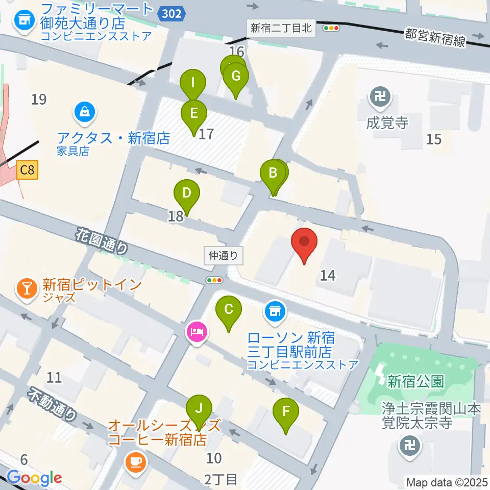 音楽練習場オトレン周辺の駐車場・コインパーキング一覧地図