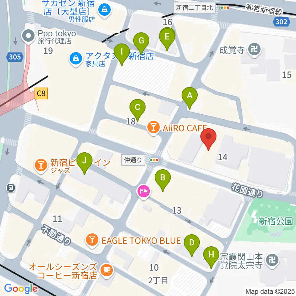 音楽練習場オトレン周辺の駐車場・コインパーキング一覧地図