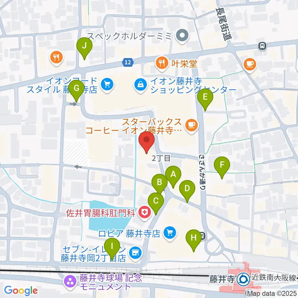 小阪楽器店 藤井寺センター周辺の駐車場・コインパーキング一覧地図