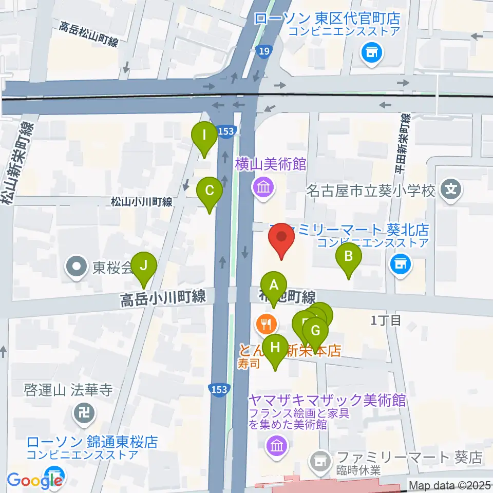 アマノ芸術創造センター名古屋周辺の駐車場・コインパーキング一覧地図