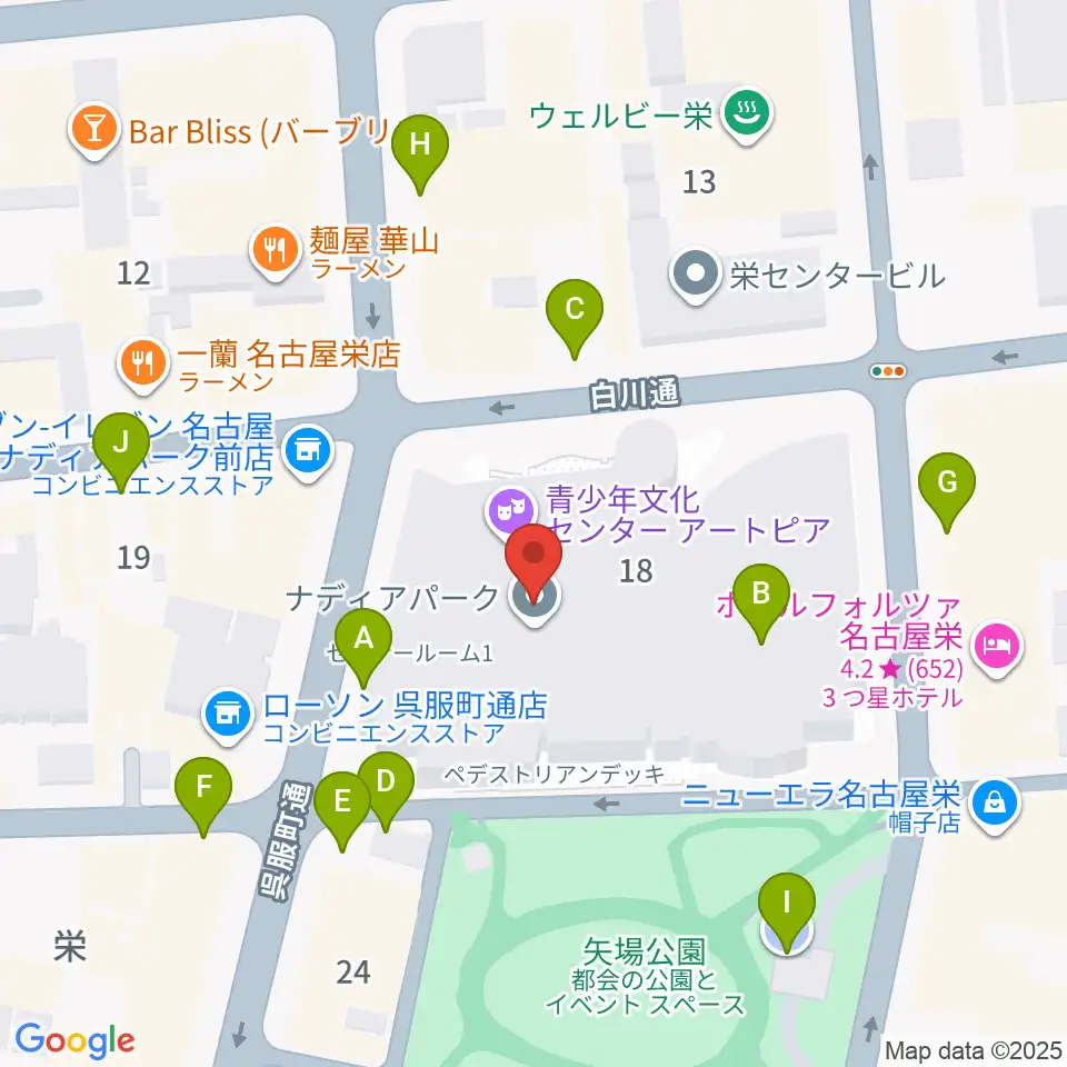 名古屋市青少年文化センター アートピア周辺の駐車場・コインパーキング一覧地図