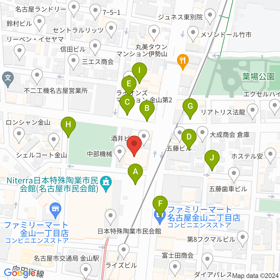 名古屋市音楽プラザ周辺の駐車場・コインパーキング一覧地図