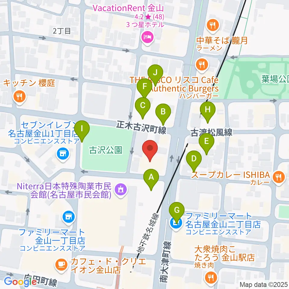 名古屋市音楽プラザ周辺の駐車場・コインパーキング一覧地図