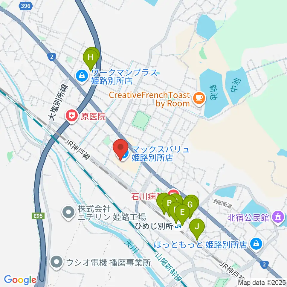 文化堂 イオン姫路別所センター周辺の駐車場・コインパーキング一覧地図