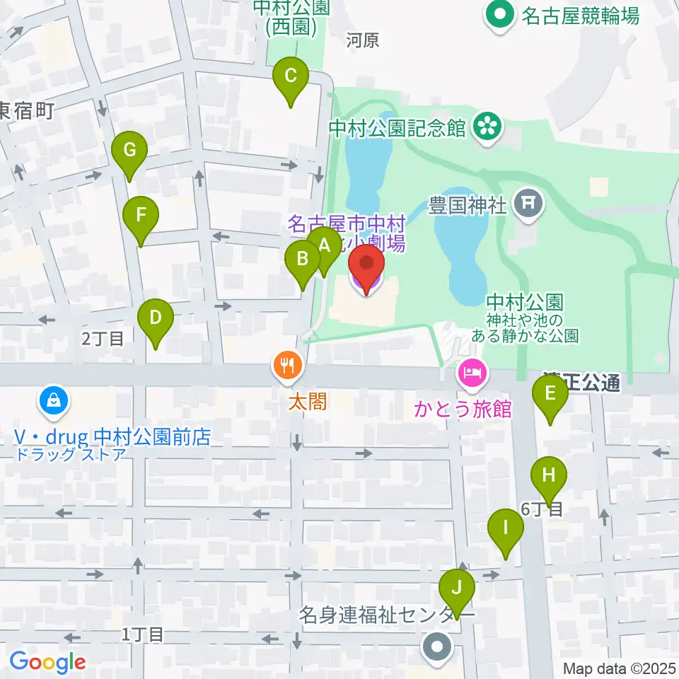 中村文化小劇場周辺の駐車場・コインパーキング一覧地図