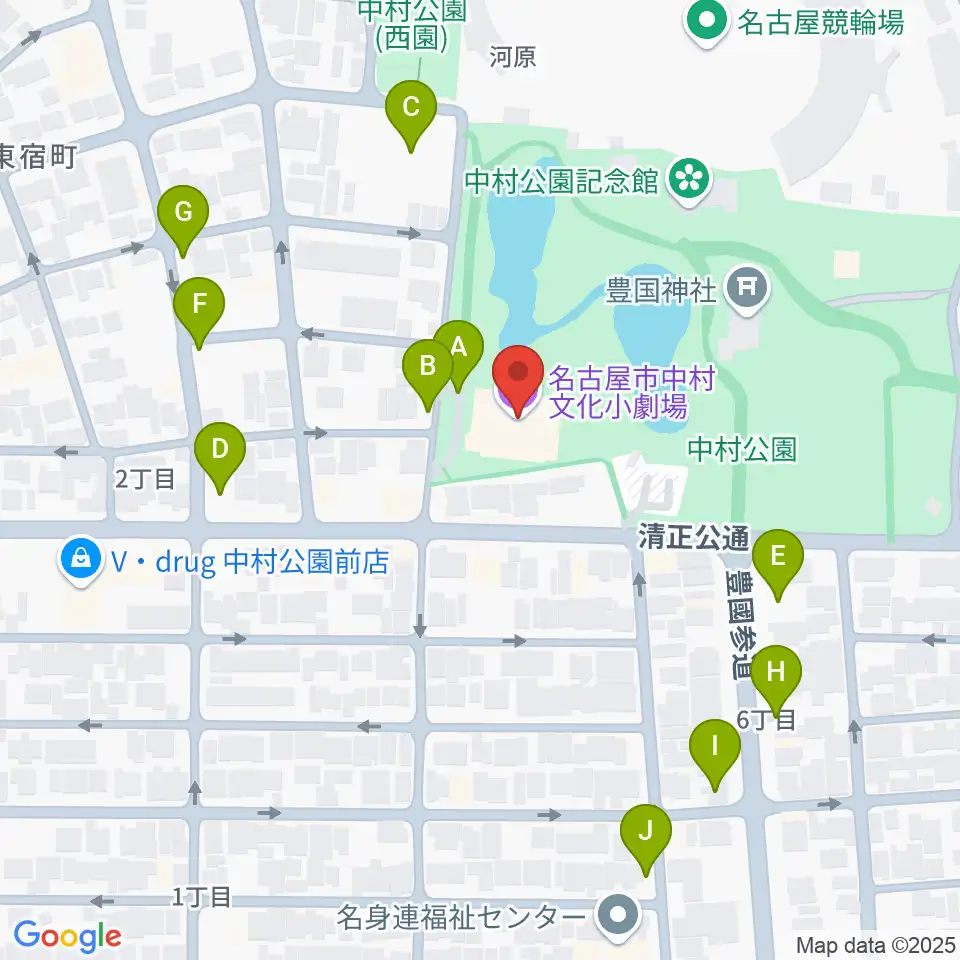 中村文化小劇場周辺の駐車場・コインパーキング一覧地図