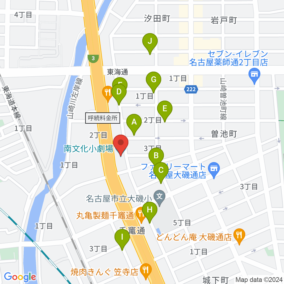 南文化小劇場周辺の駐車場・コインパーキング一覧地図