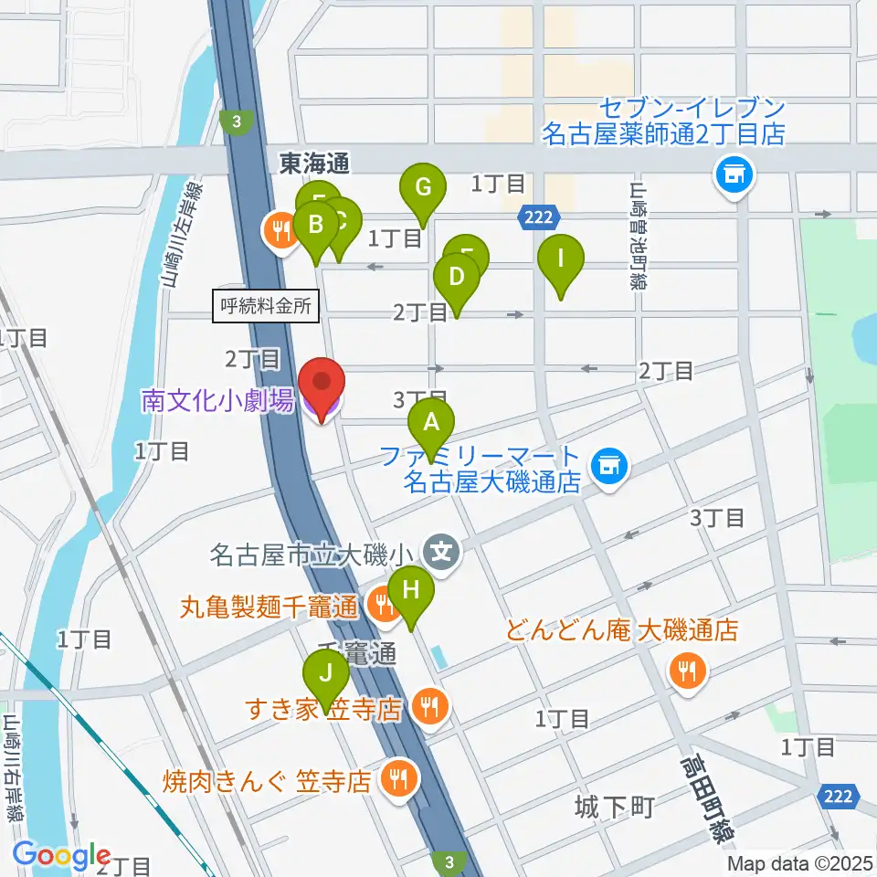 南文化小劇場周辺の駐車場・コインパーキング一覧地図