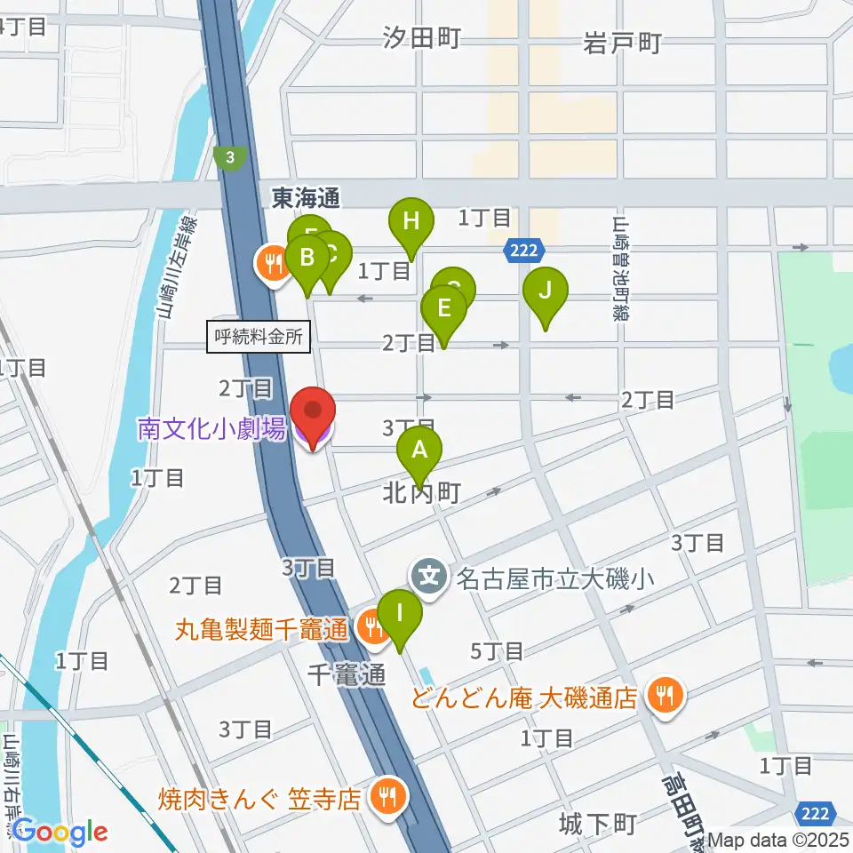 南文化小劇場周辺の駐車場・コインパーキング一覧地図