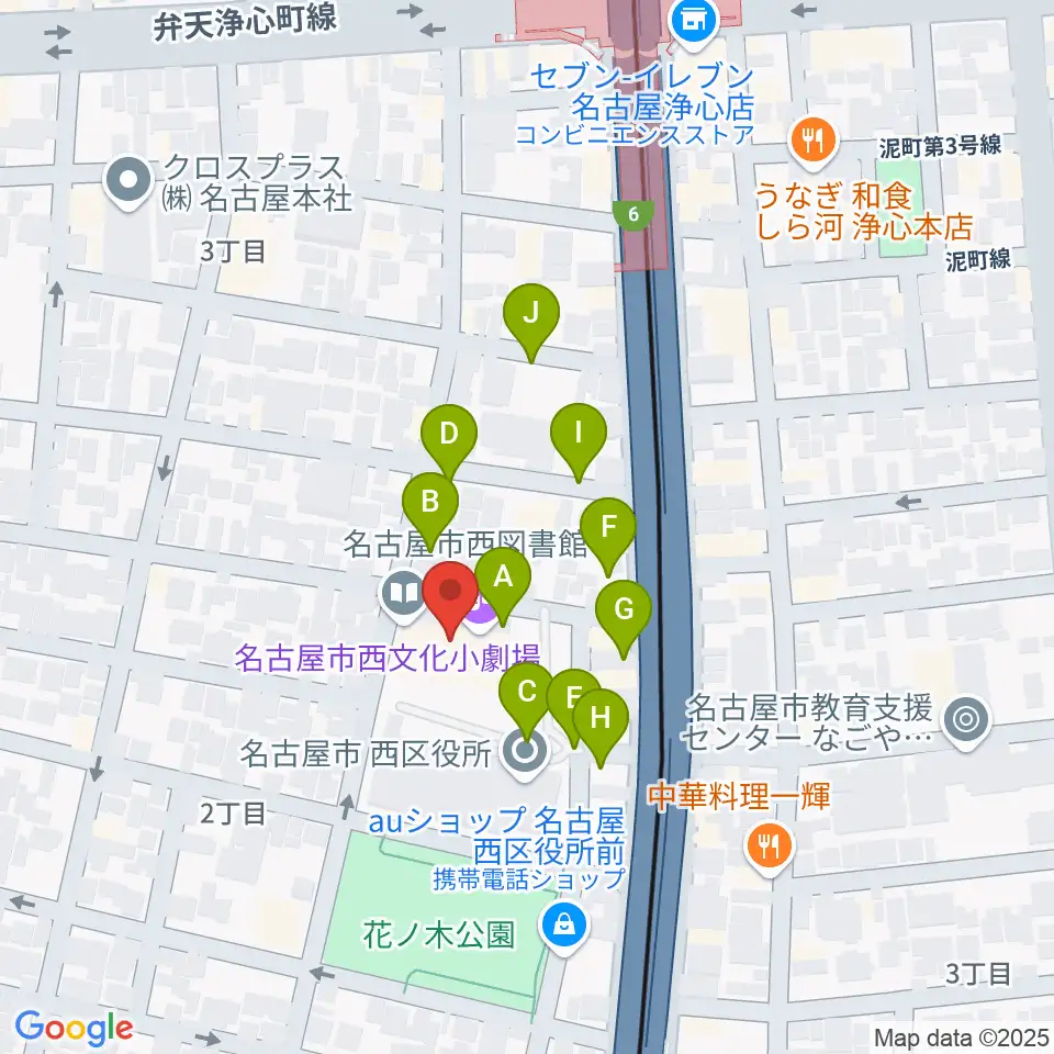 西文化小劇場周辺の駐車場・コインパーキング一覧地図
