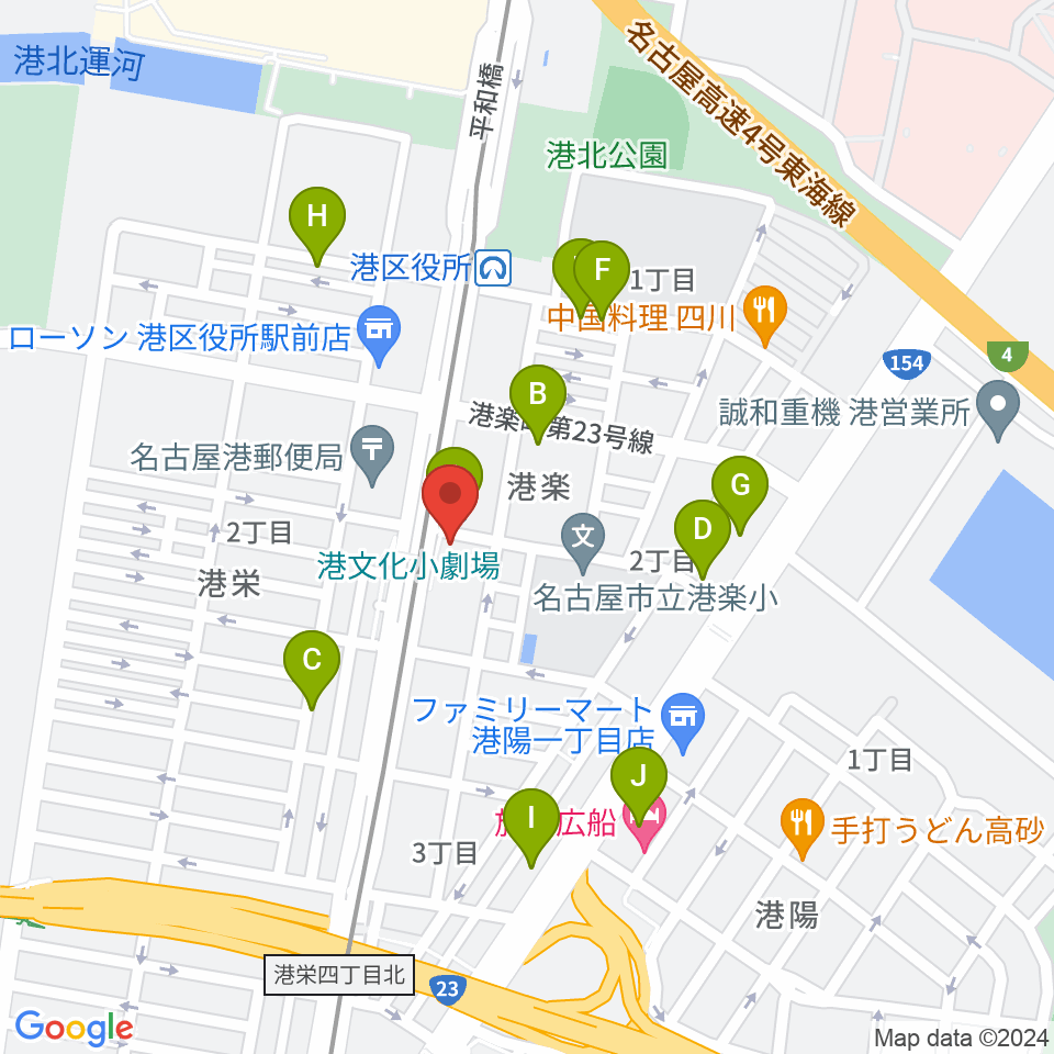 港文化小劇場周辺の駐車場・コインパーキング一覧地図