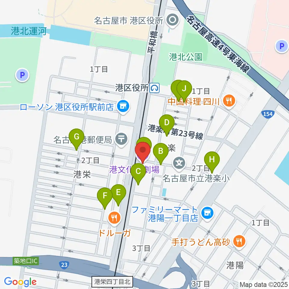 港文化小劇場周辺の駐車場・コインパーキング一覧地図