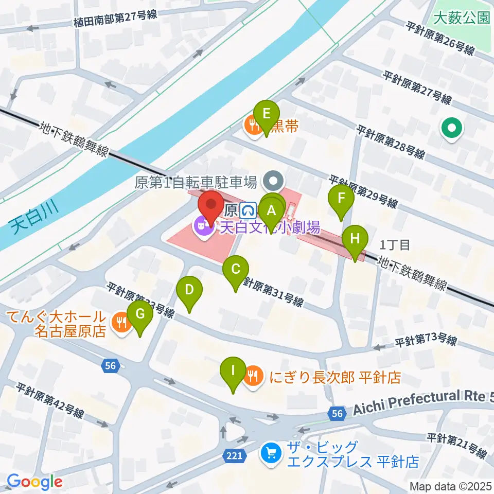 天白文化小劇場周辺の駐車場・コインパーキング一覧地図