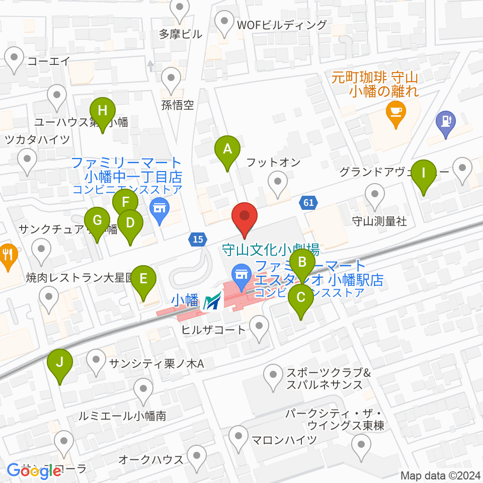 守山文化小劇場周辺の駐車場・コインパーキング一覧地図