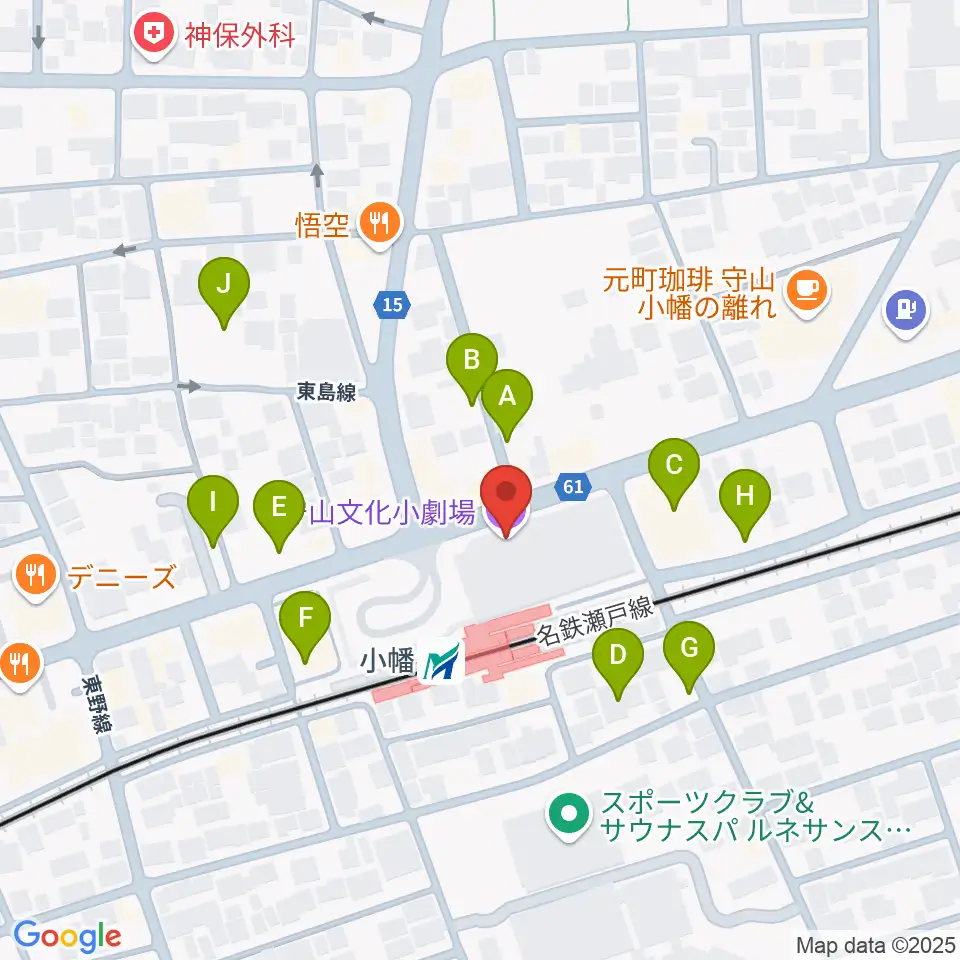 守山文化小劇場周辺の駐車場・コインパーキング一覧地図