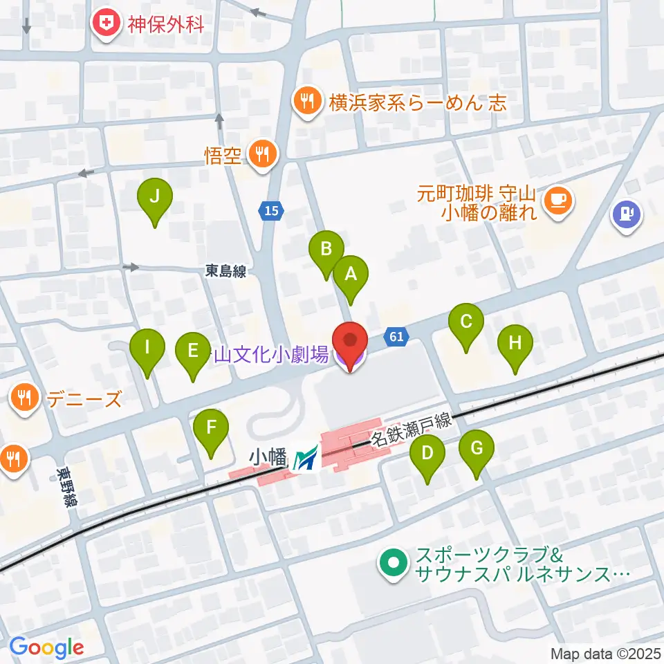 守山文化小劇場周辺の駐車場・コインパーキング一覧地図