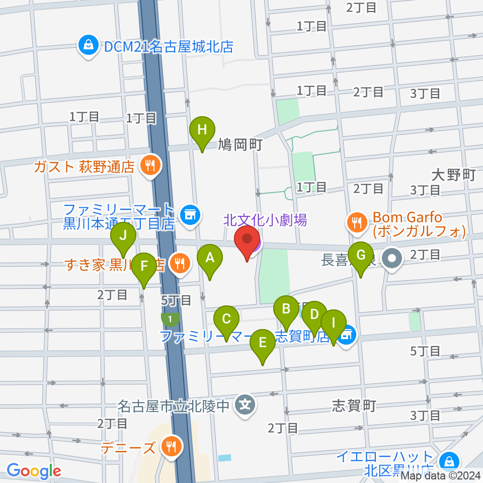 北文化小劇場周辺の駐車場・コインパーキング一覧地図