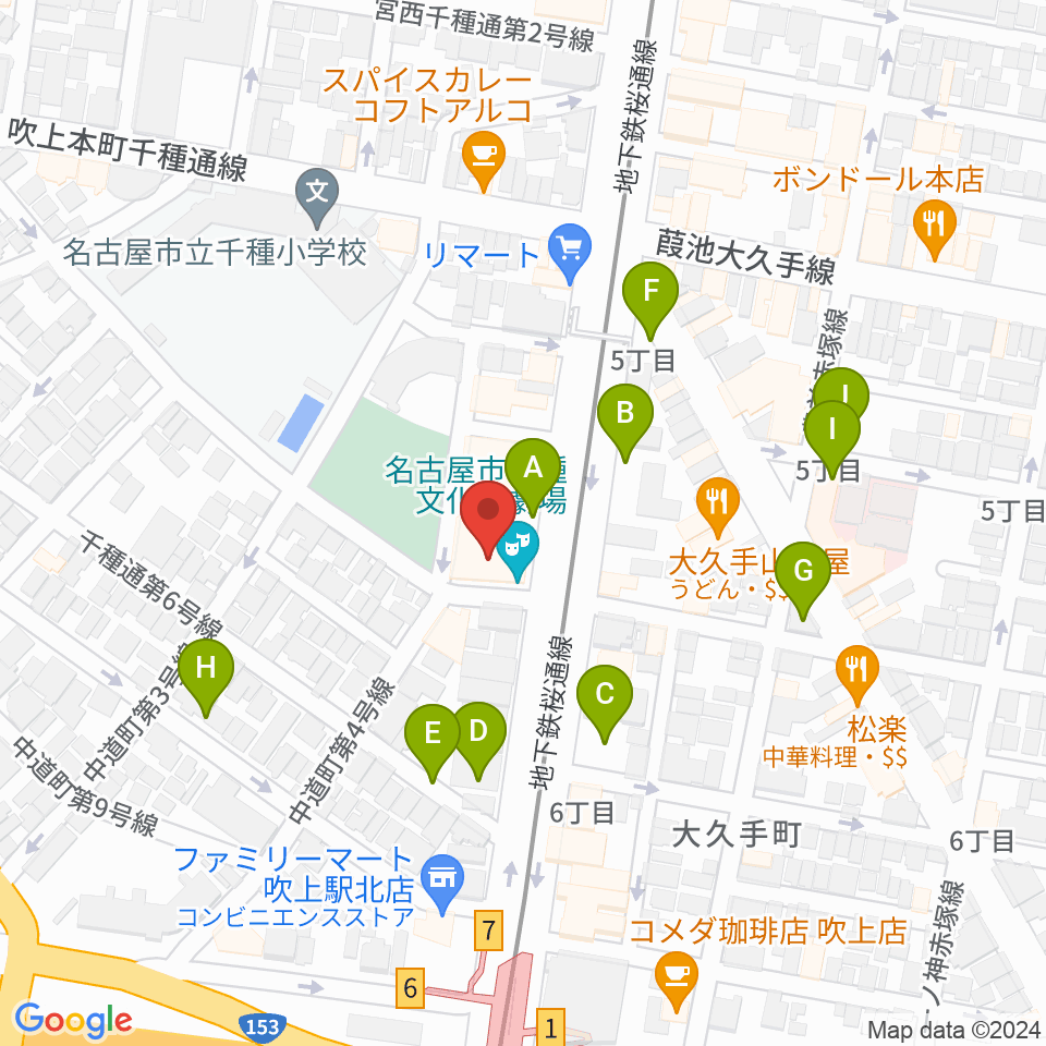 千種文化小劇場（ちくさ座）周辺の駐車場・コインパーキング一覧地図