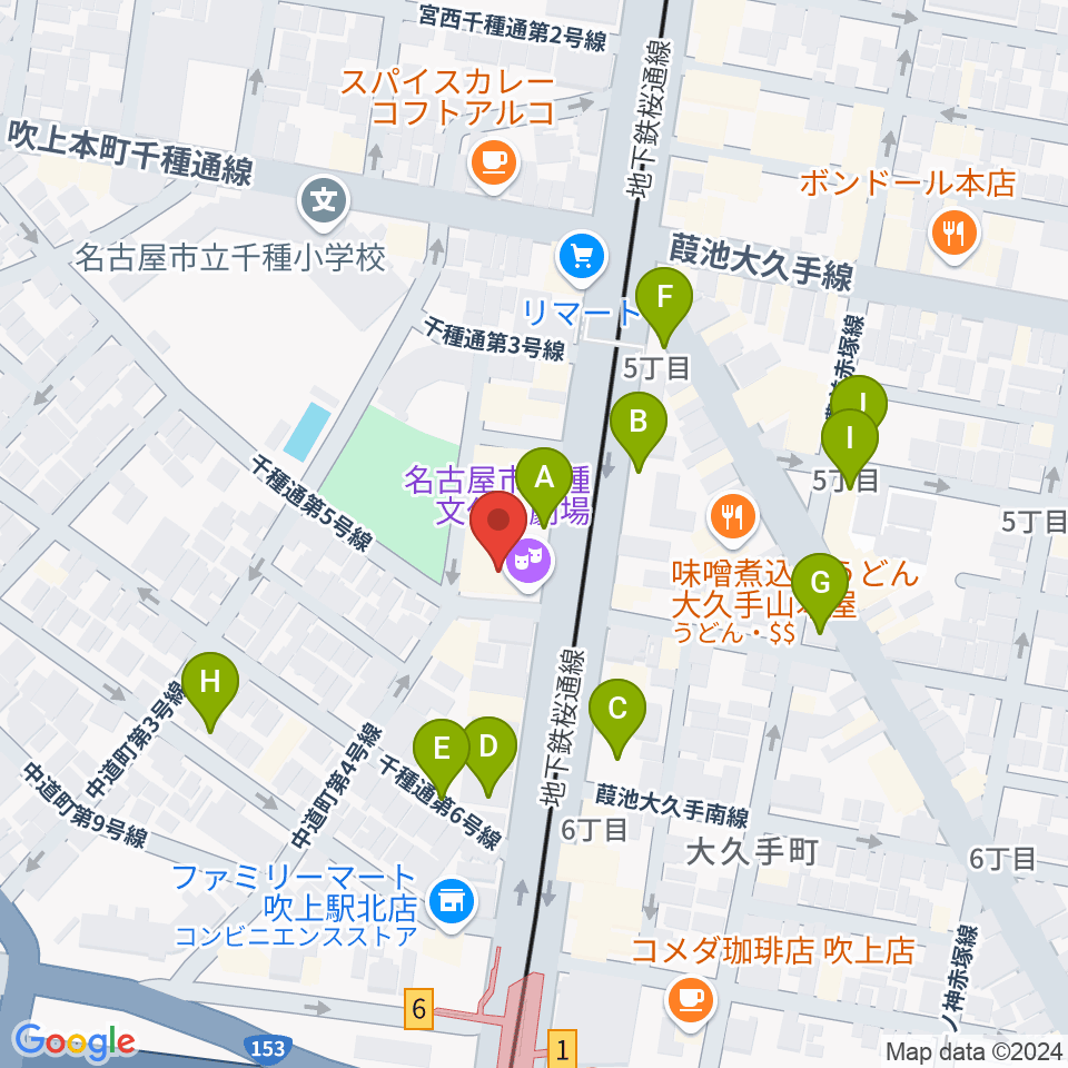 千種文化小劇場（ちくさ座）周辺の駐車場・コインパーキング一覧地図