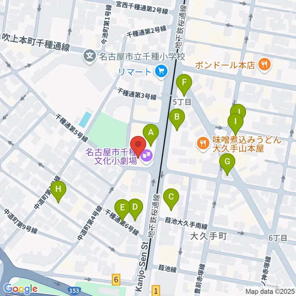 千種文化小劇場周辺の駐車場・コインパーキング一覧地図