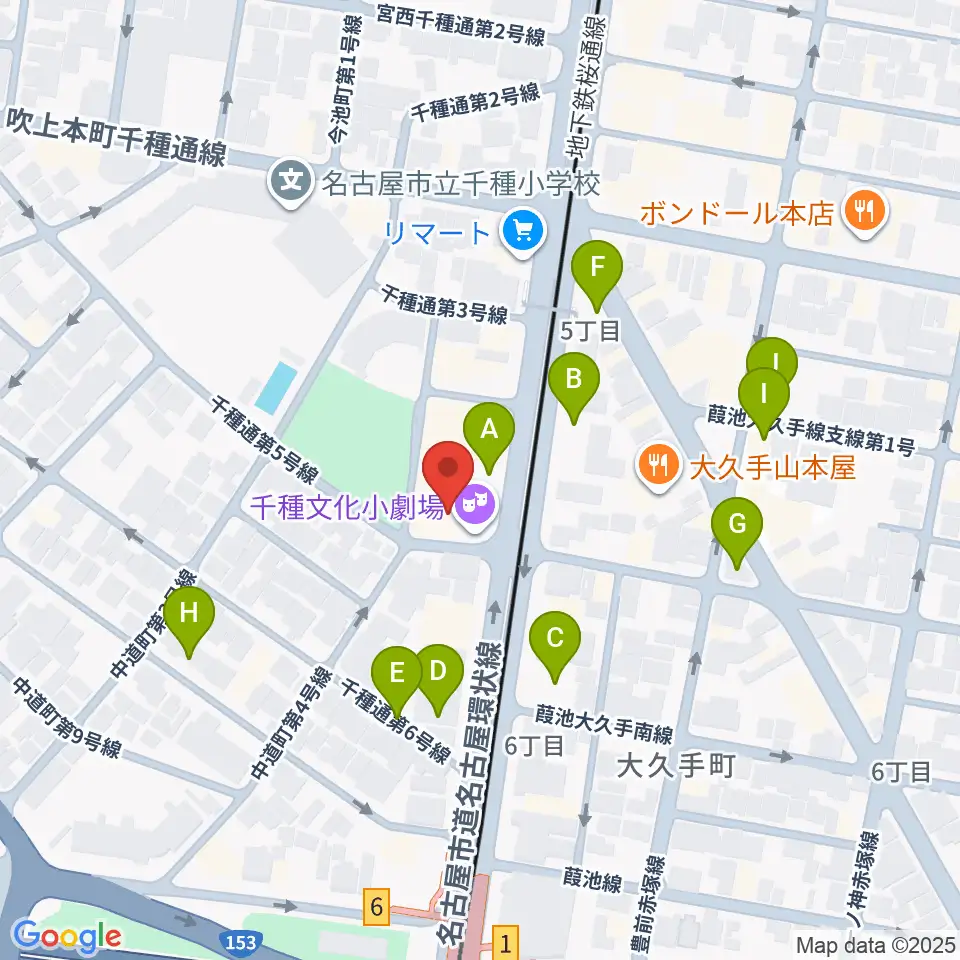 千種文化小劇場周辺の駐車場・コインパーキング一覧地図