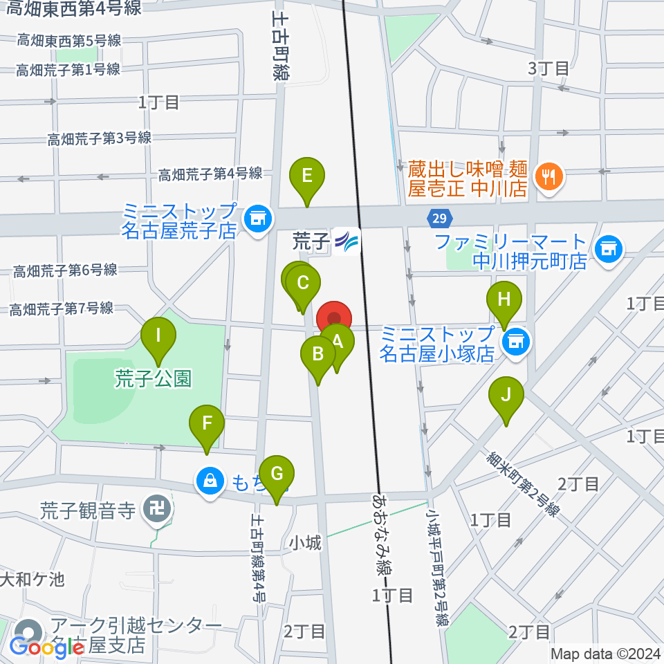 中川文化小劇場周辺の駐車場・コインパーキング一覧地図