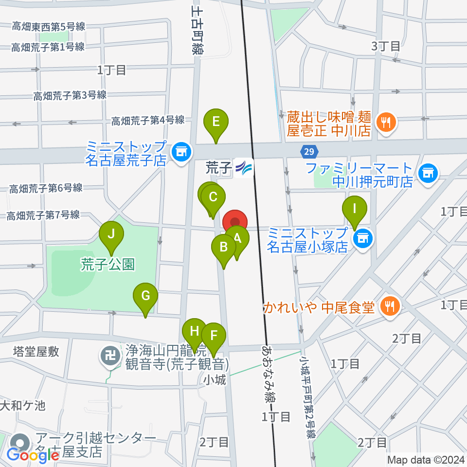 中川文化小劇場周辺の駐車場・コインパーキング一覧地図