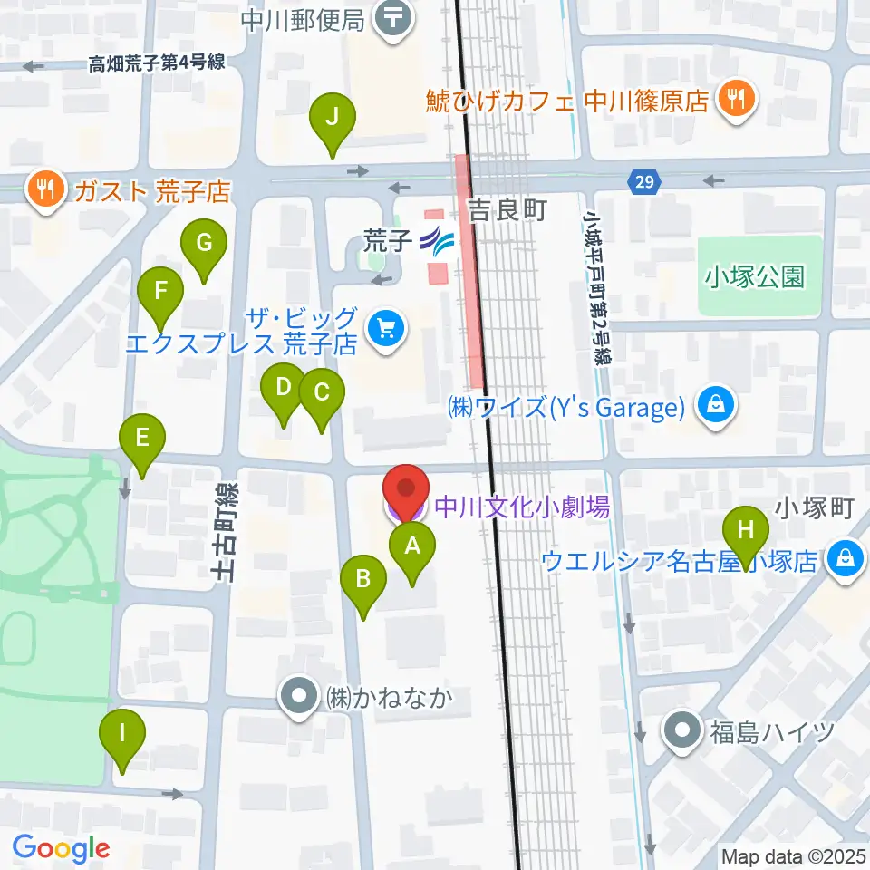 中川文化小劇場周辺の駐車場・コインパーキング一覧地図