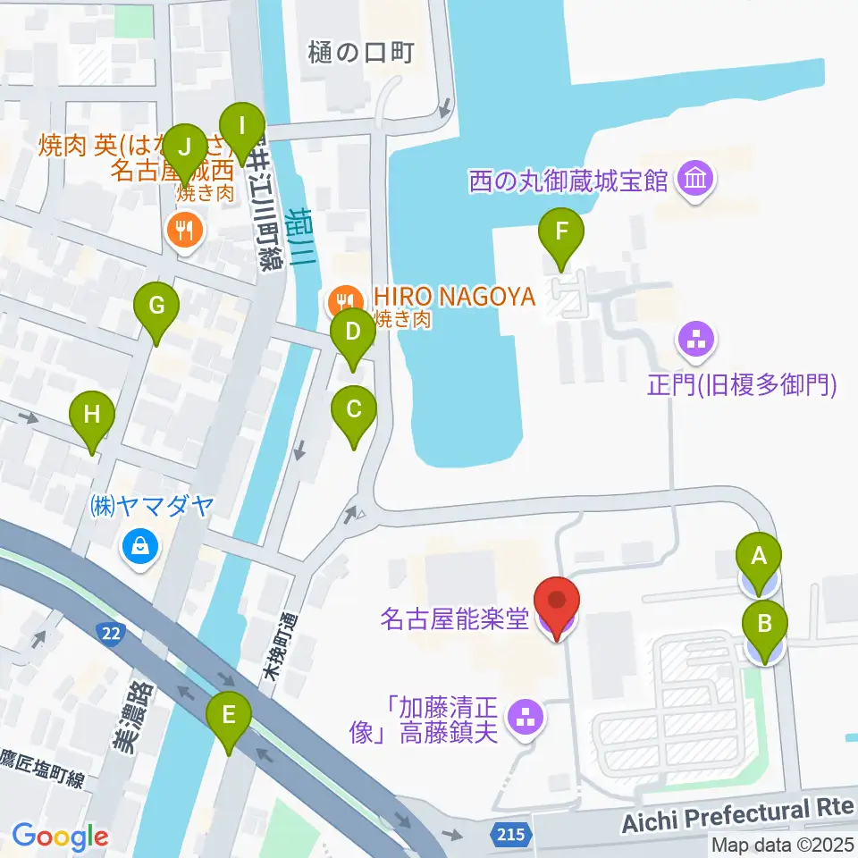 名古屋能楽堂周辺の駐車場・コインパーキング一覧地図