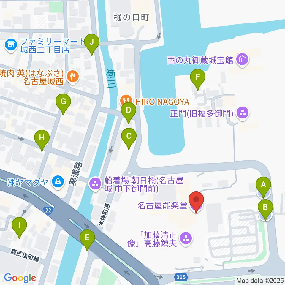 名古屋能楽堂周辺の駐車場・コインパーキング一覧地図