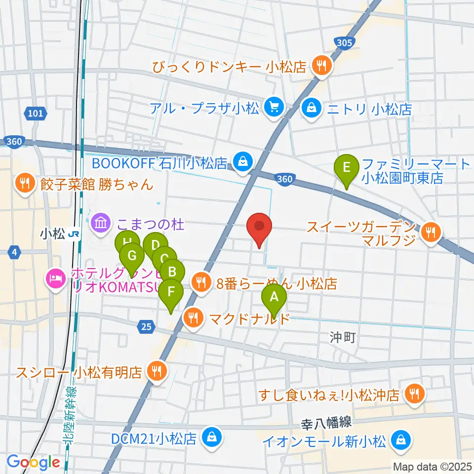 ロックスタジオFFBODY周辺の駐車場・コインパーキング一覧地図
